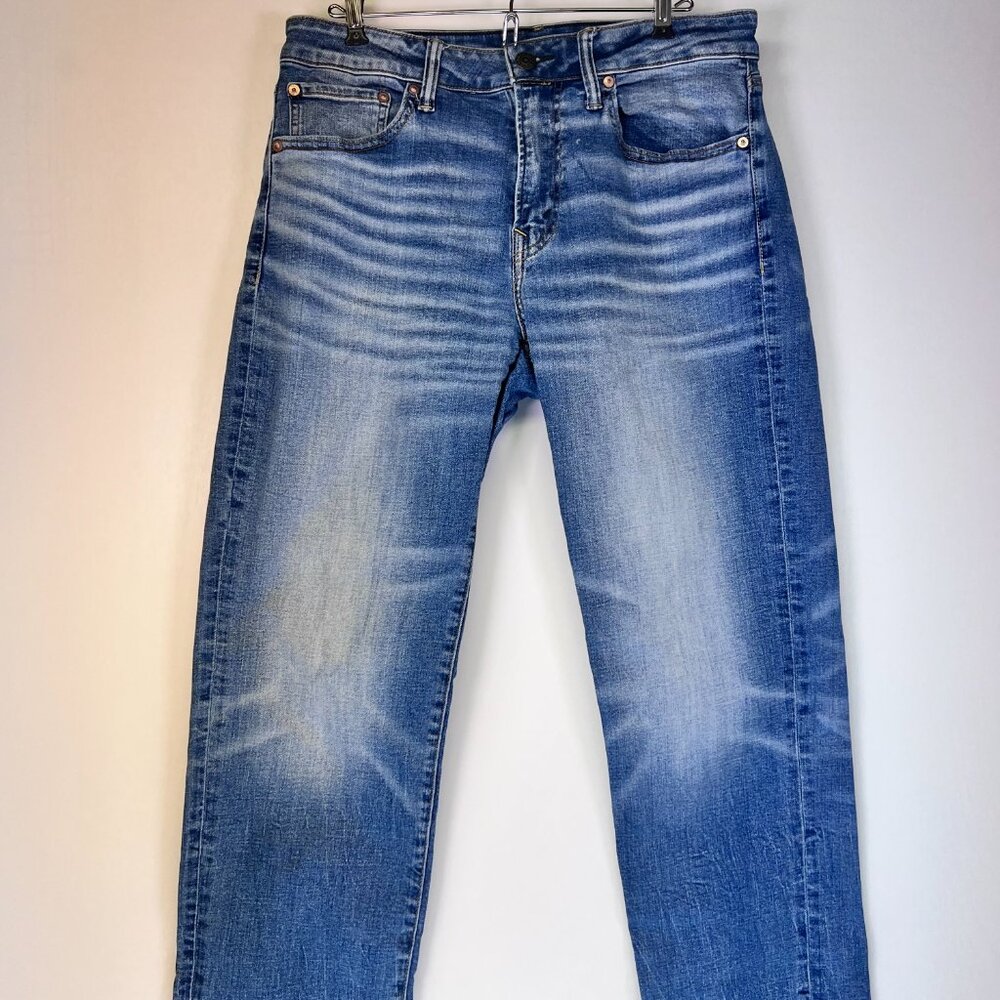 AE American Eagle Jeans Mens 32x36 Airflex+ Athletic Straight Faded Blue Denim - Picture 3 of 9